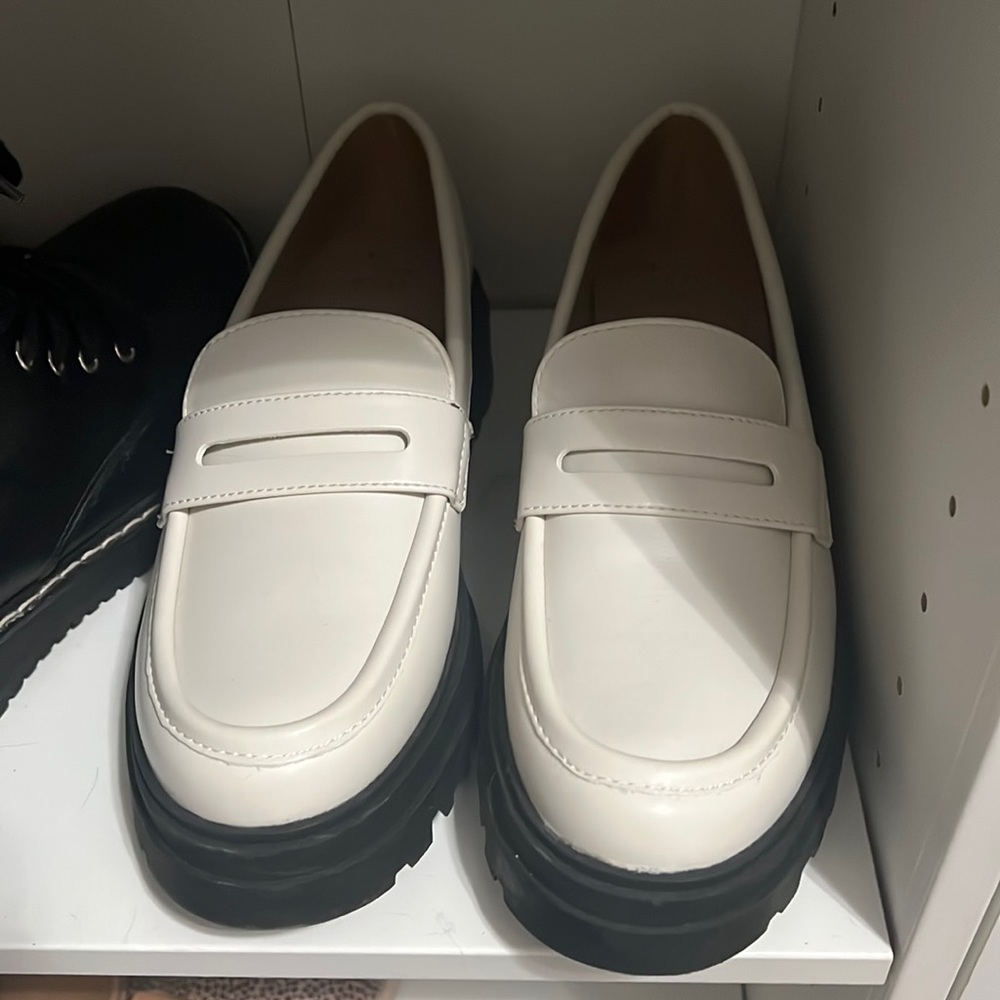 White loafers